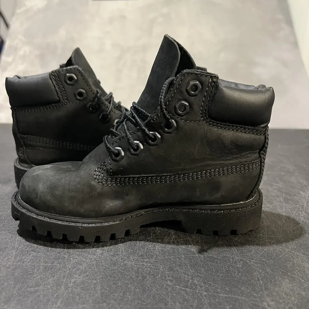 Timberland Waterproof Boots Toddler Size 10c Black Nubuck Lace Up Winter Boys